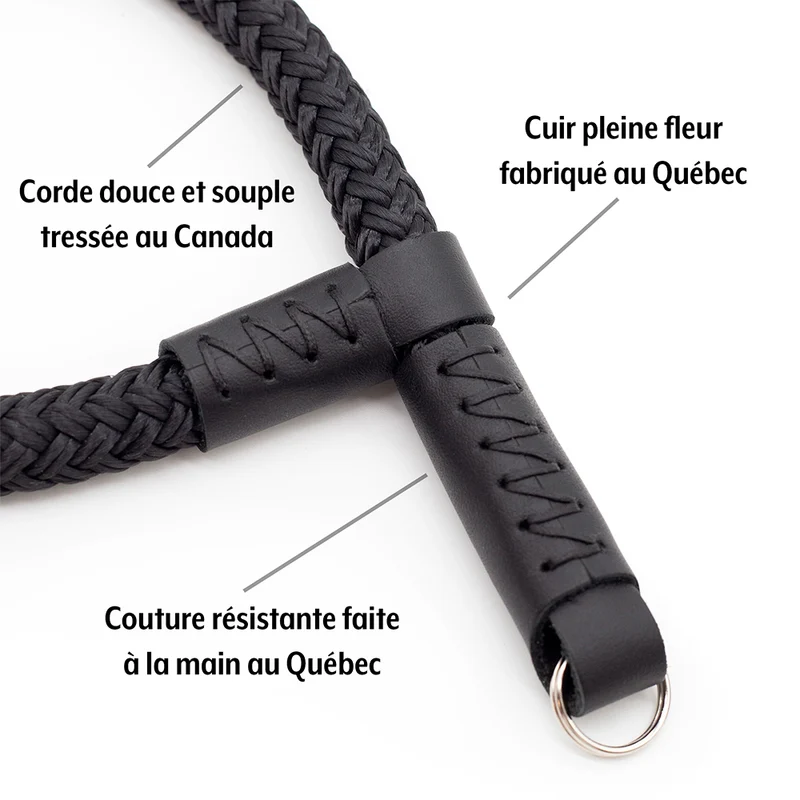 Courroie F1.8 pour poignet en corde (Noir)