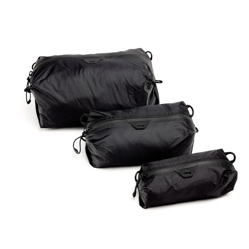 Ensemble 3 cubes de rangement ultraléger Ultralight Packing Cube (XXS/XS/Petit, Noir)