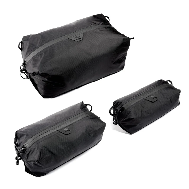 Ensemble 3 cubes de rangement ultraléger Ultralight Packing Cube (XXS/XS/Petit, Noir)