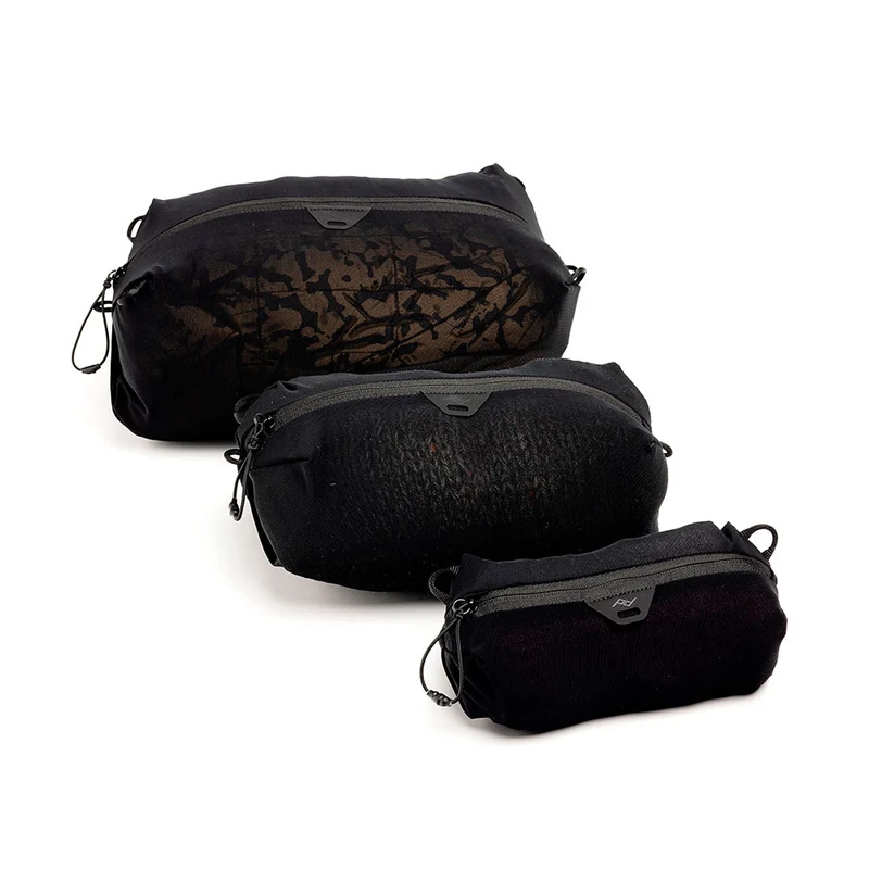 Ensemble 3 cubes de rangement ultraléger en maille Ultralight Mesh Packing Cube (XXS/XS/Petit, Noir)