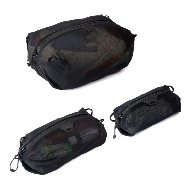 Ensemble 3 cubes de rangement ultraléger en maille Ultralight Mesh Packing Cube (XXS/XS/Petit, Noir)