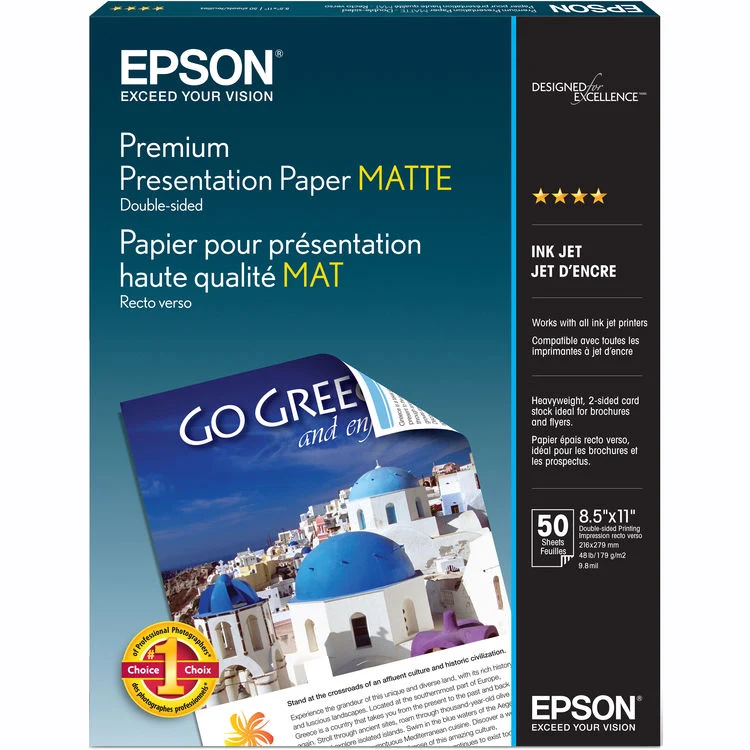 Papier pour Présentation Haute Qualité Mat Recto Verso 8.5x11po (50 Feuilles)
