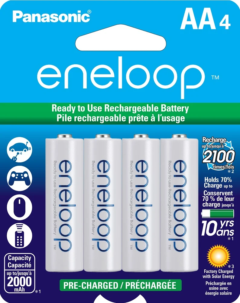 Piles Eneloop Rechargeables AA (Paquet de 4)