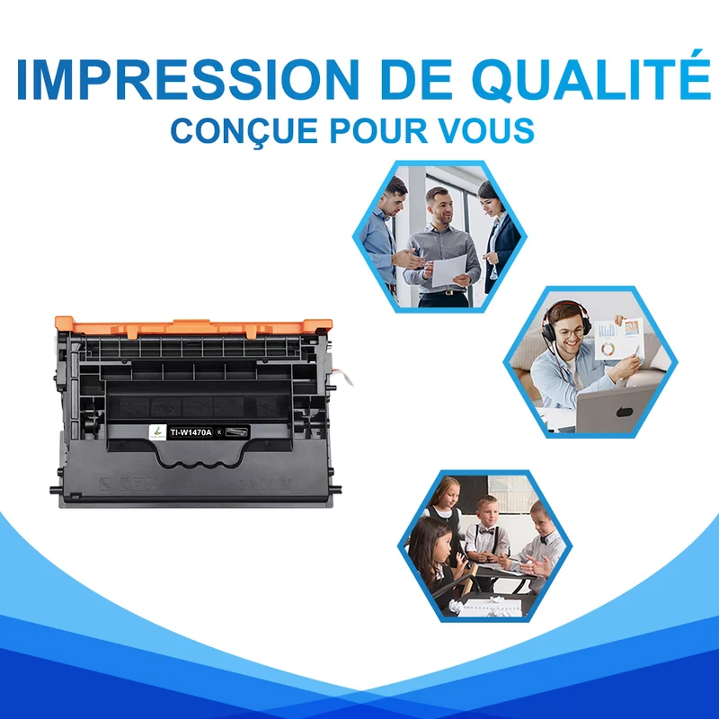 HP 147A Multipack de Toners Noir Compatibles W1470A avec puce