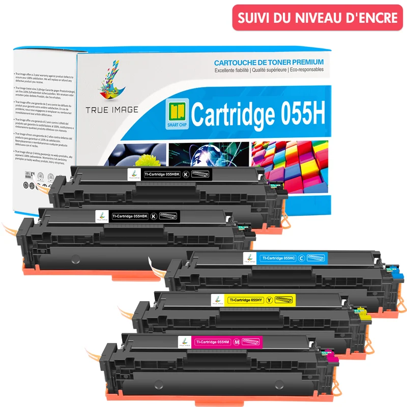 Compatible Canon 055H (Avec Puce) Toners compatibles pour Canon i-SENSYS MF742Cdw/ i-SENSYS MF744Cdw/ i-SENSYS MF746Cx | Grande Capacité