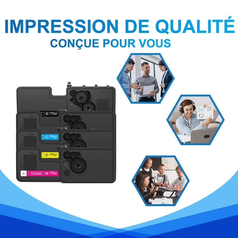 Pack 4 Couleurs Kyocera TK-5230 Toners Compatibles