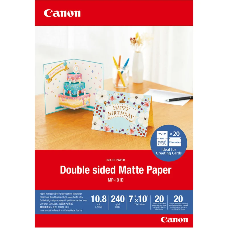 Papier Photo Mat Imprimable sur Deux Côtés 7x10po (20 Feuilles)