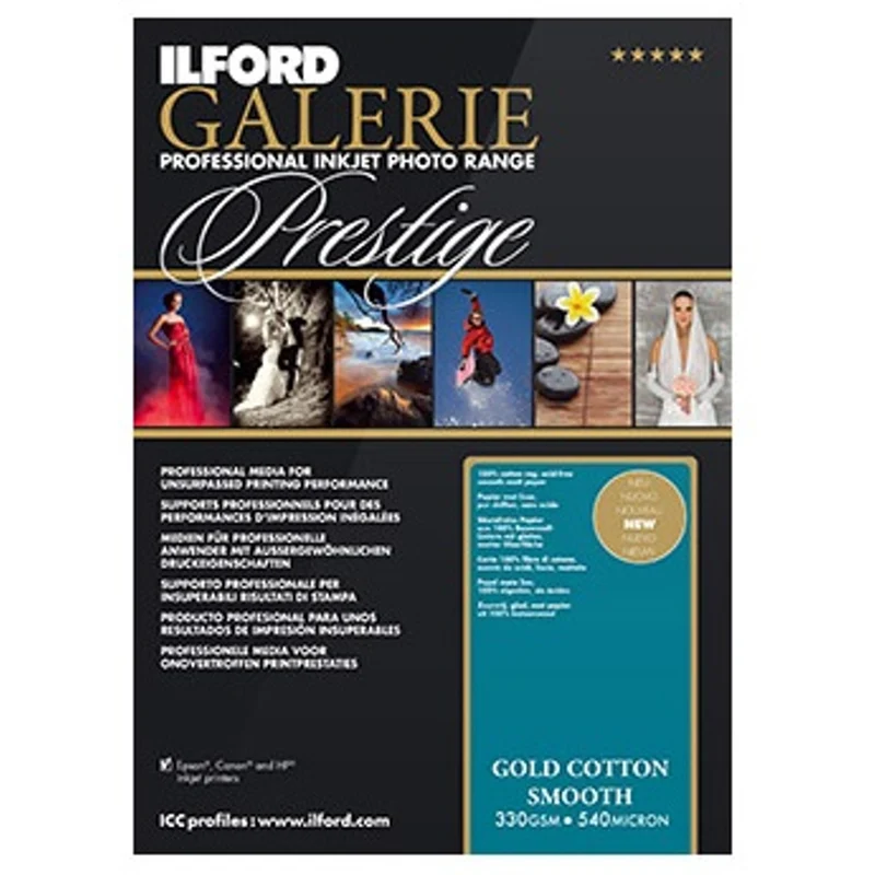 Papier Prestige Gold Cotton Smooth 8.5x11po (25 Feuilles)