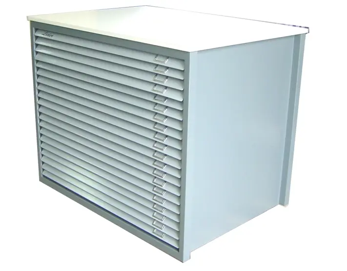 Cabine avec tiroirs pour mettre des films