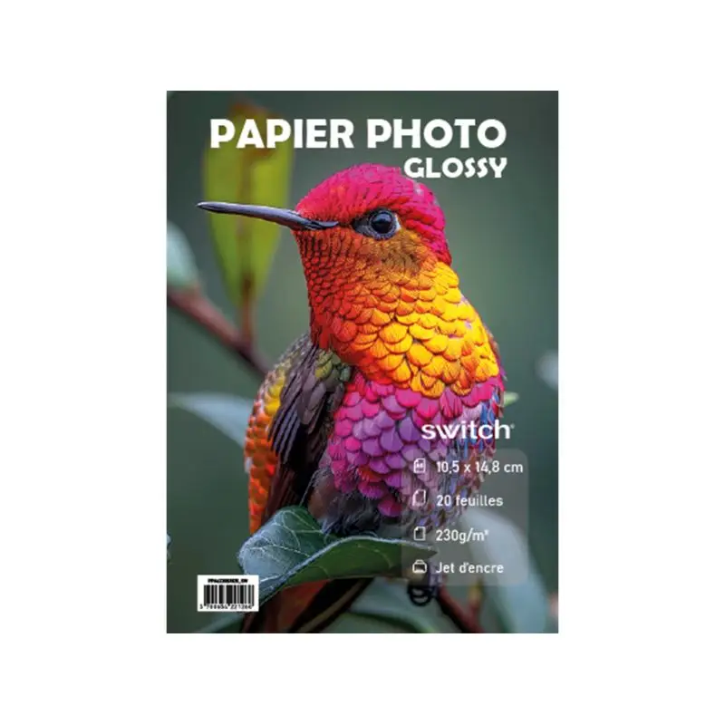 Papier photo brillant A6 230 g, 20 feuilles · Switch