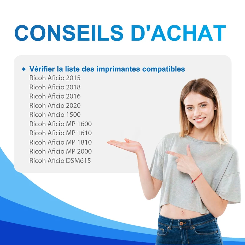 842015 Toner Compatible Ricoh Aficio 1500, 2015, 2016, 2018, 2020, MP 1600, MP 2000