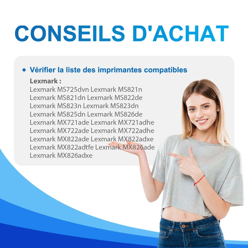 58D2000/58D2H00/58D2X00 Toner Compatible Lexmark MS725dvn,MS823dn,MX721ade
