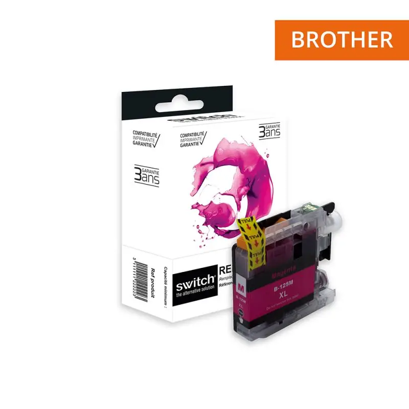 Brother 125 Cartouche Magenta compatible équivalent à LC125M · Switch