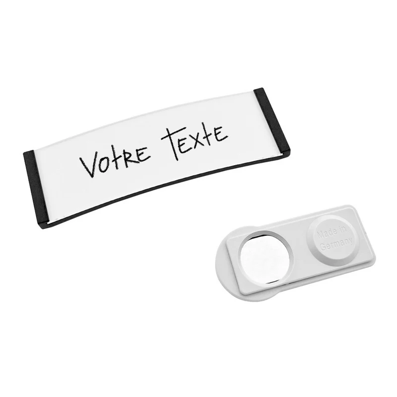 Badge nominatif noir vierge Polar avec aimant - par pièce