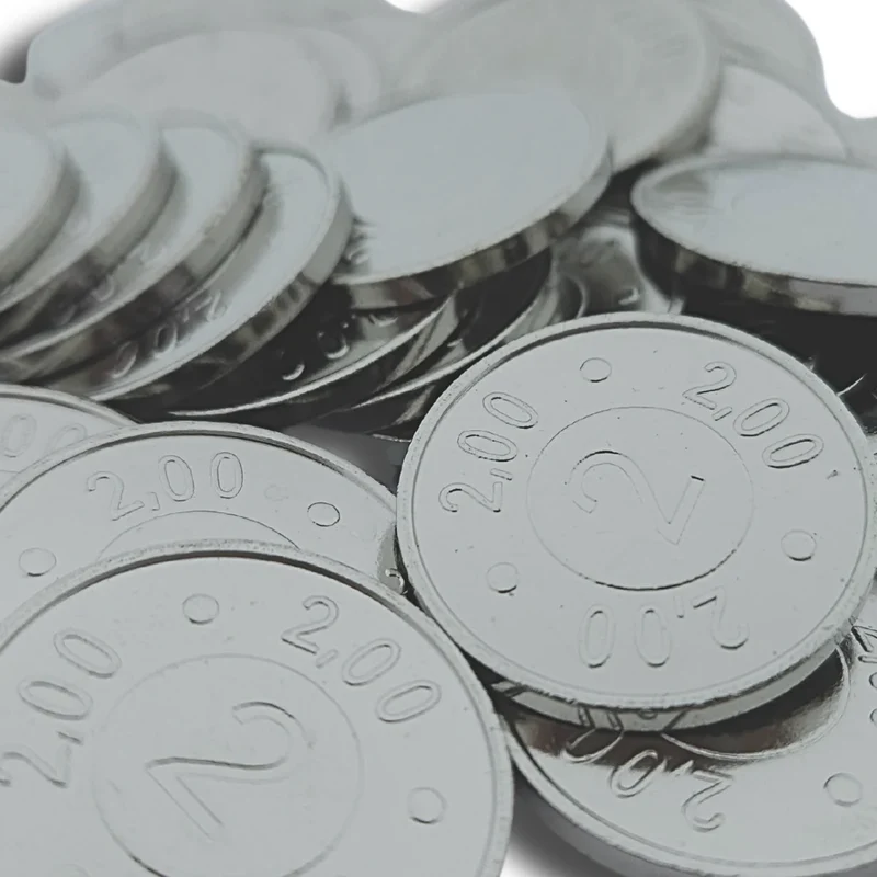 Jetons pour monnayeur acier nickelé format 2,00 € - 100 pièces