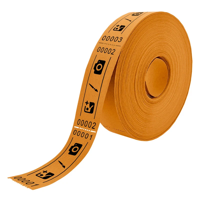 Rouleau avec tickets d'entrée personnalisés - 80 x 30 mm - 1000 tickets