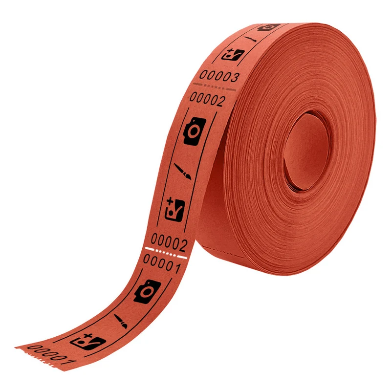 Rouleau avec tickets d'entrée personnalisés - 80 x 30 mm - 1000 tickets