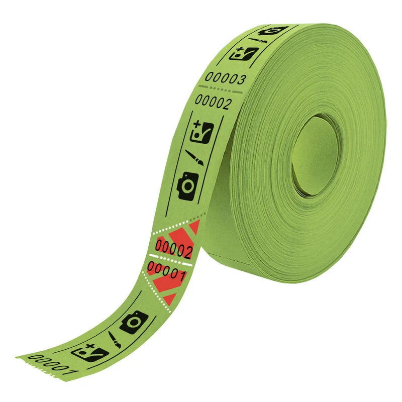Tickets d'entrée personnalisés sur rouleau - 80 x 30 mm - 1000 tickets